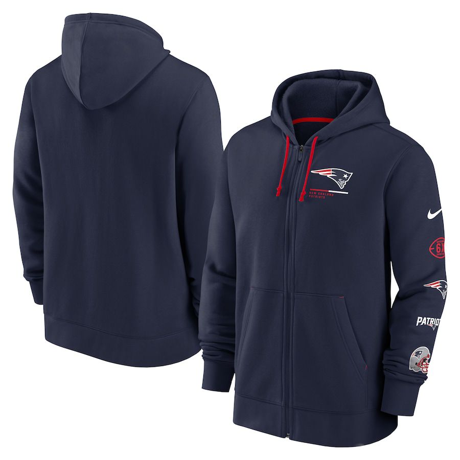 Men New England Patriots nike navy surrey full zip hoodie